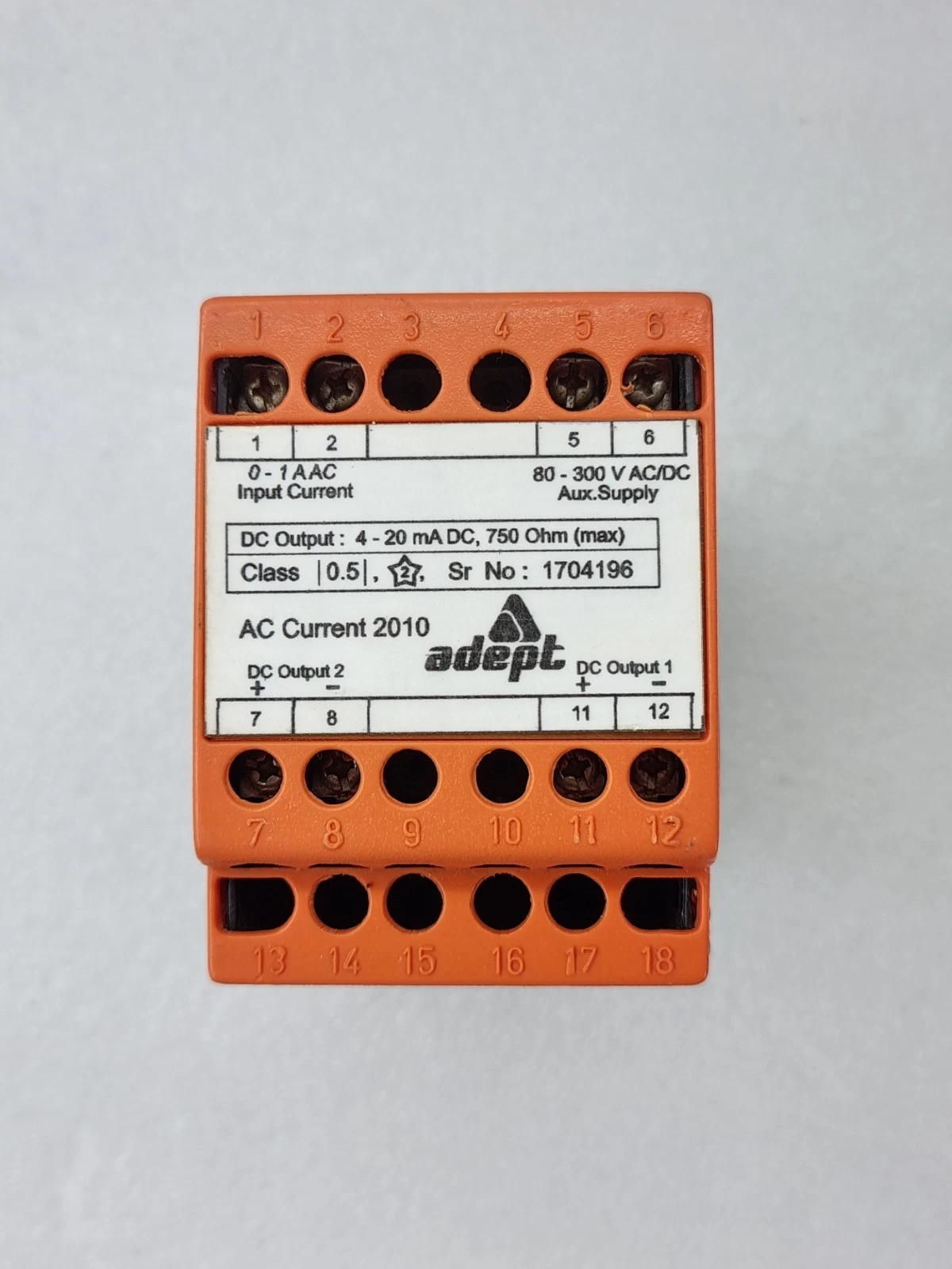 Adept Series 2010 AC Current Transducer 80-300V AC/DC 0-5 A 4-20 mA Output